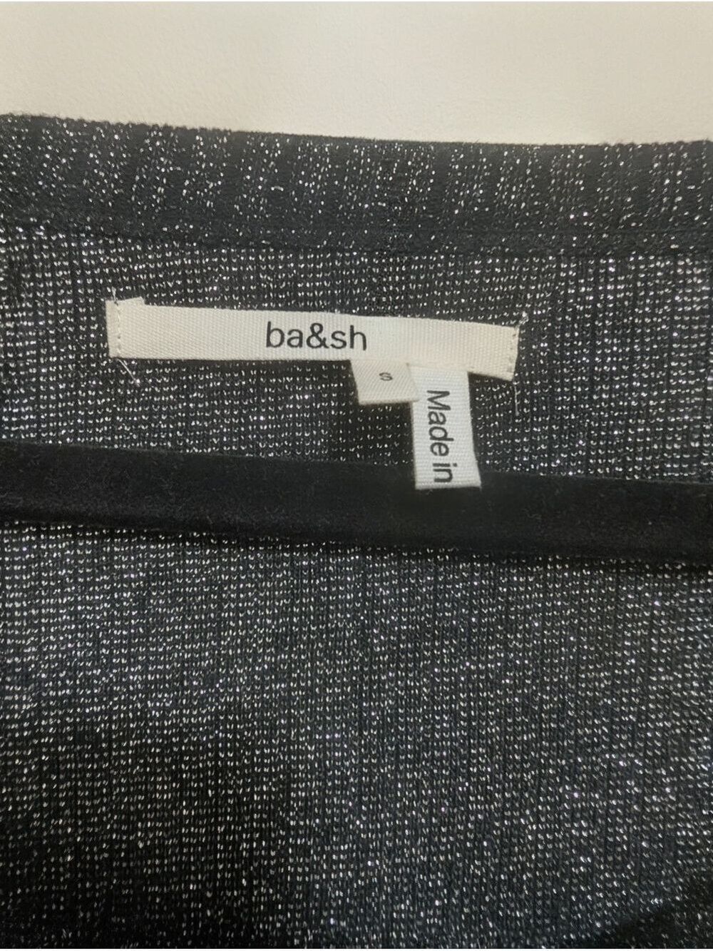 ba&sh | Lily Ribbed Metallic Scoop Neck In Black/Silver - Picture 6 of 14